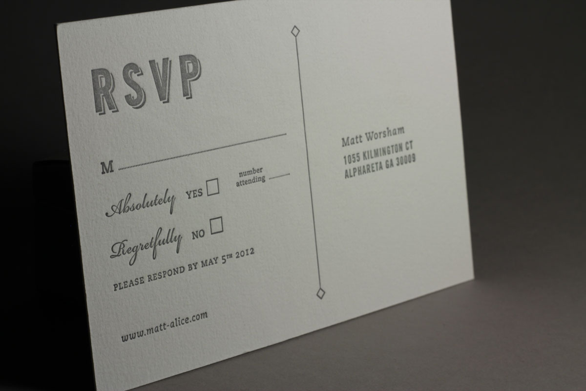 Page Stationery - RSVP Letterpress Card