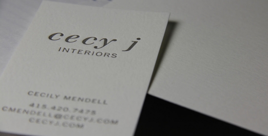 Page Stationery - Cecy J Interiors Letterpress Business Card
