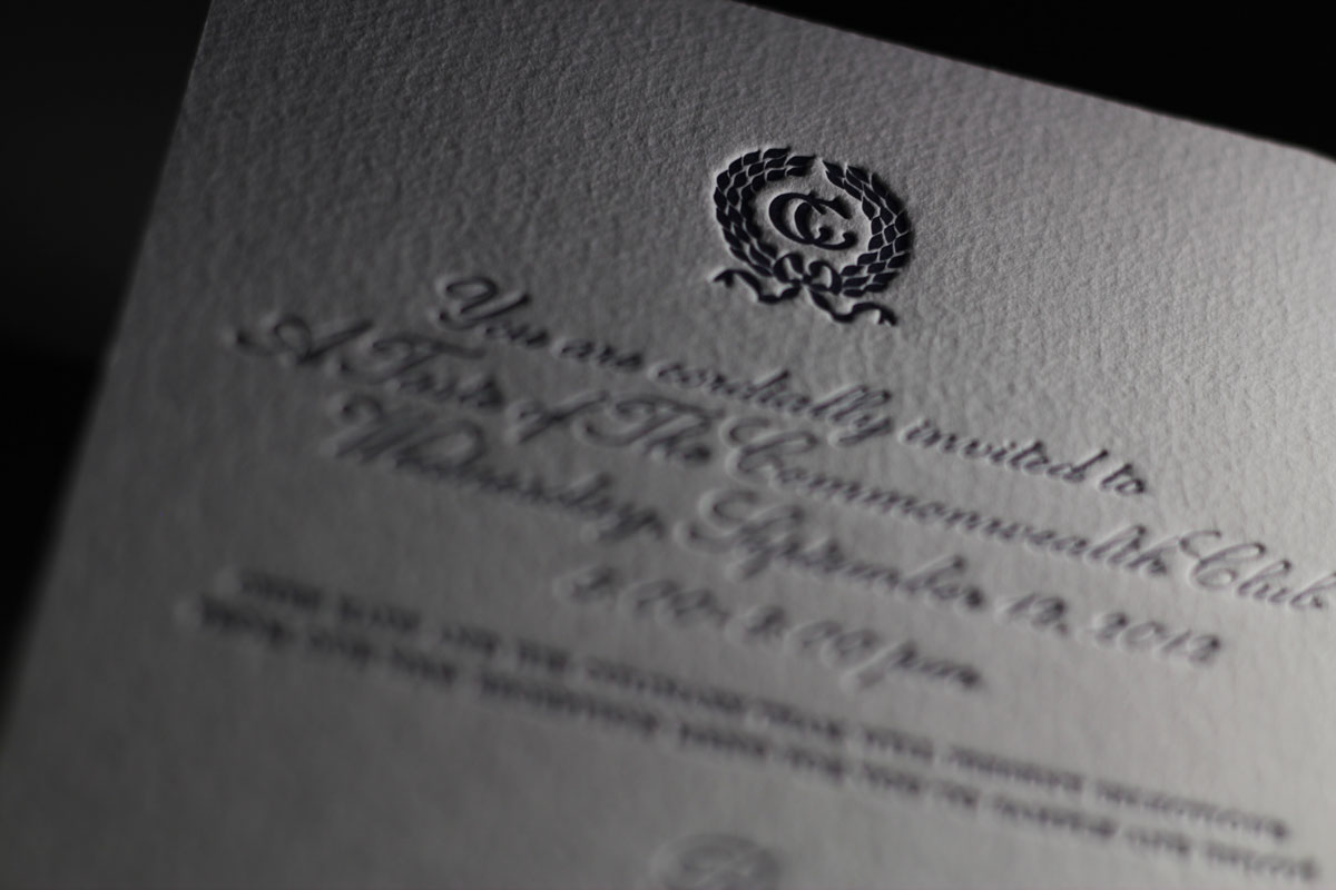 Page Stationery - The Commonwealth Club Letterpress Invitations
