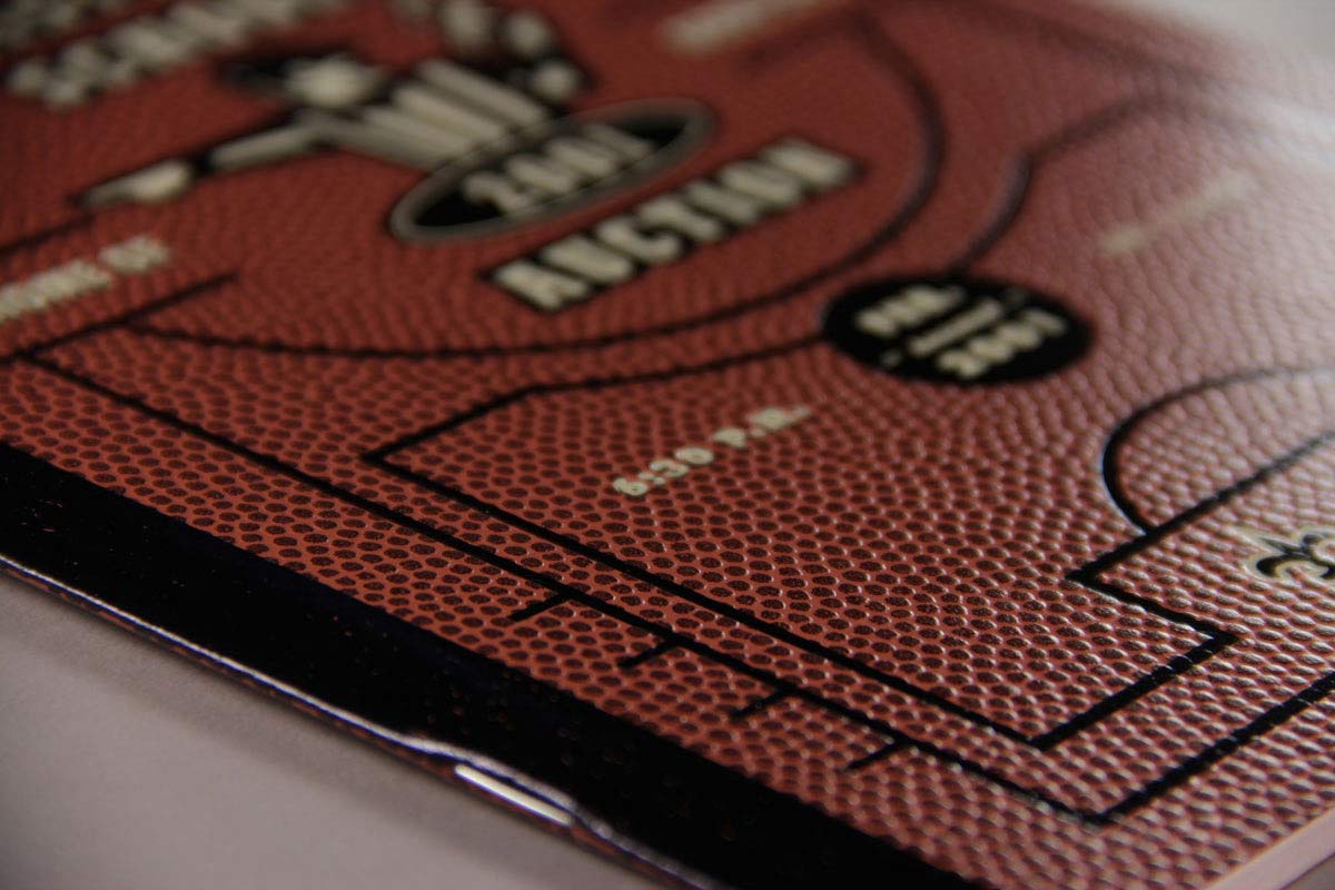 St. Christopher's Basketball book - Gloss black pigmented foil made to look like a basketball