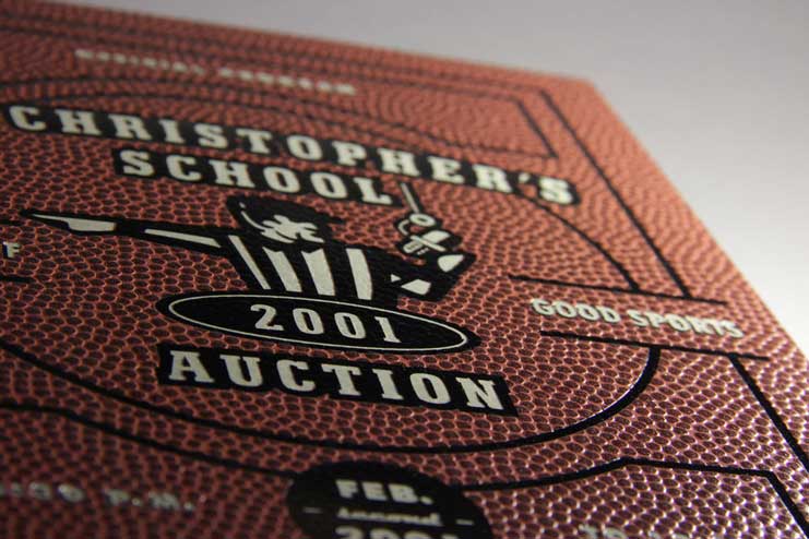 St. Christopher's Basketball book - Gloss black pigmented foil made to look like a basketball